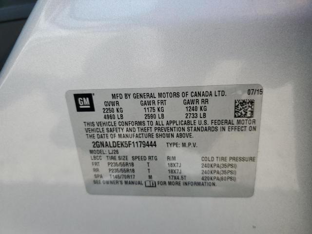 Photo 9 VIN: 2GNALDEK5F1179444 - CHEVROLET EQUINOX LT 