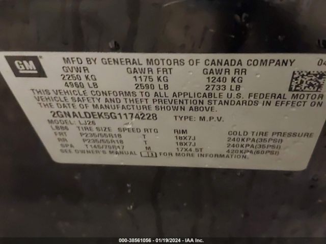 Photo 8 VIN: 2GNALDEK5G1174228 - CHEVROLET EQUINOX 