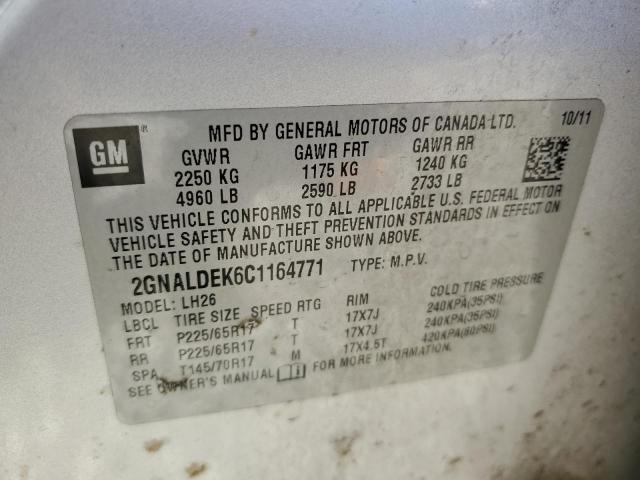 Photo 11 VIN: 2GNALDEK6C1164771 - CHEVROLET EQUINOX LT 