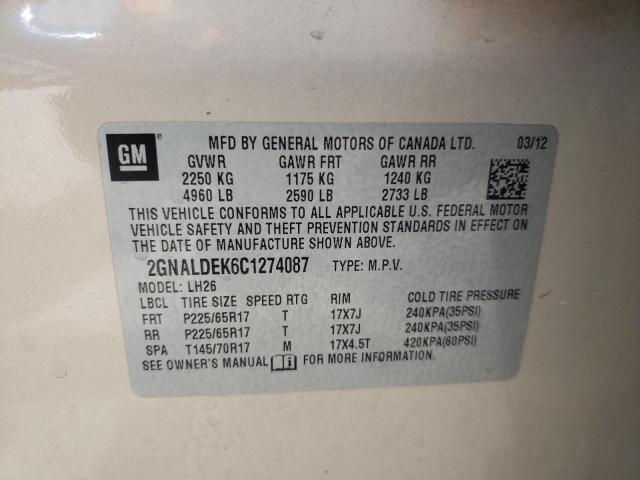 Photo 12 VIN: 2GNALDEK6C1274087 - CHEVROLET EQUINOX 