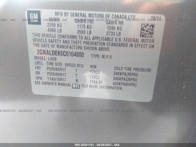 Photo 8 VIN: 2GNALDEK6C6164000 - CHEVROLET EQUINOX 