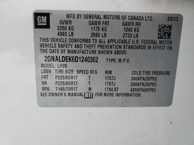 Photo 12 VIN: 2GNALDEK6D1240362 - CHEVROLET EQUINOX LT 