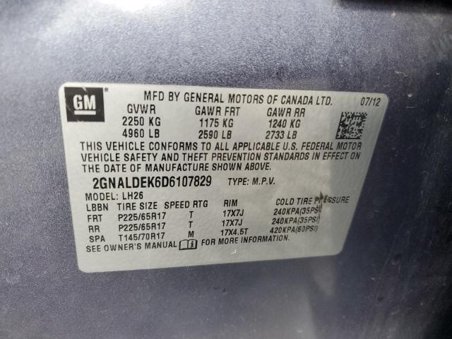 Photo 11 VIN: 2GNALDEK6D6107829 - CHEVROLET EQUINOX LT 