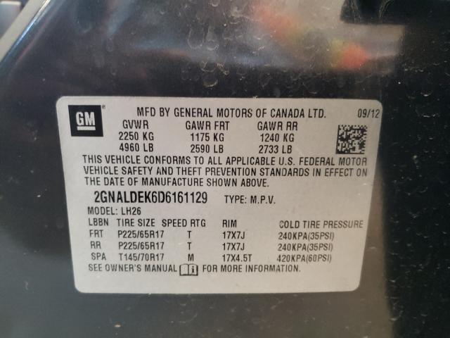 Photo 9 VIN: 2GNALDEK6D6161129 - CHEVROLET EQUINOX LT 