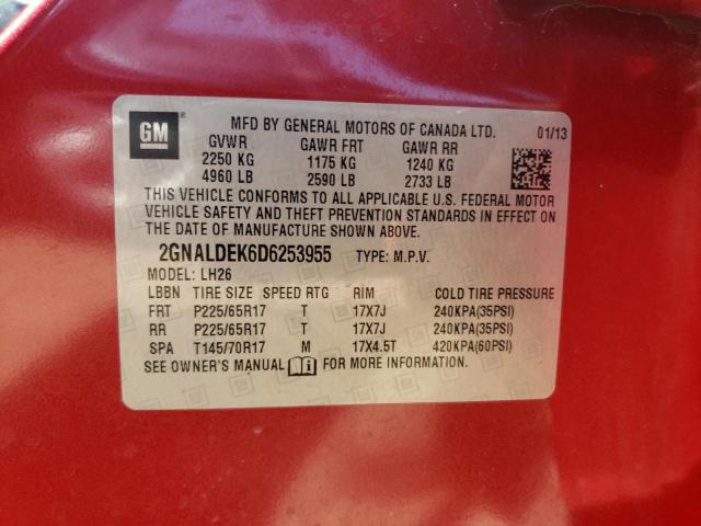 Photo 11 VIN: 2GNALDEK6D6253955 - CHEVROLET EQUINOX 