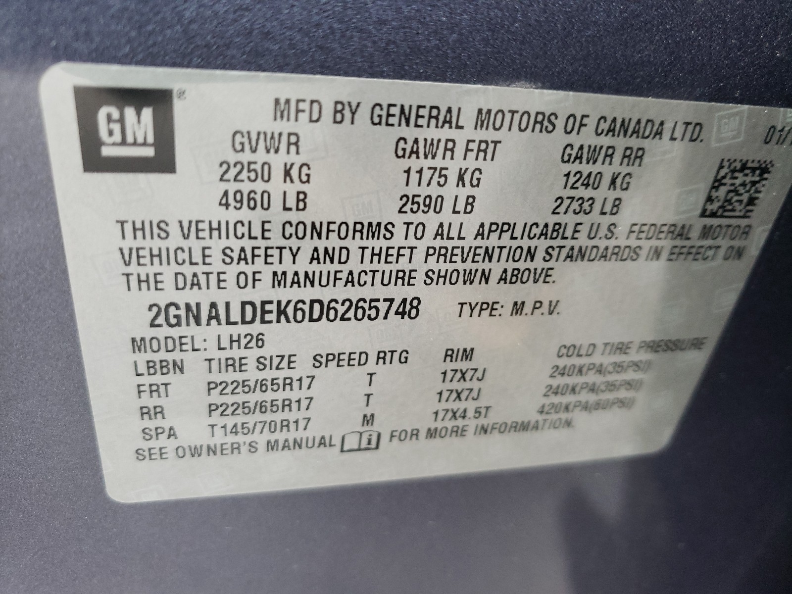 Photo 9 VIN: 2GNALDEK6D6265748 - CHEVROLET EQUINOX LT 