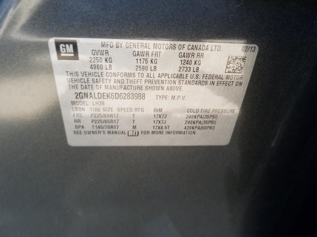 Photo 9 VIN: 2GNALDEK6D6283988 - CHEVROLET EQUINOX LT 