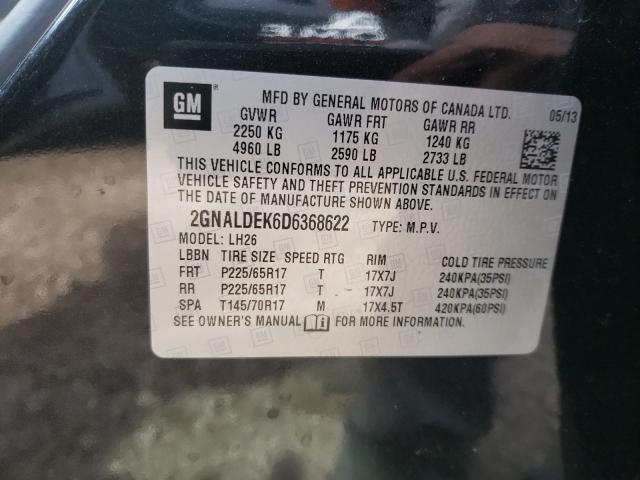 Photo 9 VIN: 2GNALDEK6D6368622 - CHEVROLET EQUINOX LT 