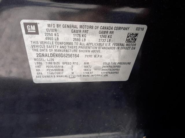 Photo 9 VIN: 2GNALDEK6G6256164 - CHEVROLET EQUINOX LT 