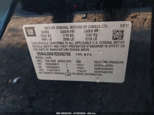 Photo 8 VIN: 2GNALDEK7C6302790 - CHEVROLET EQUINOX 