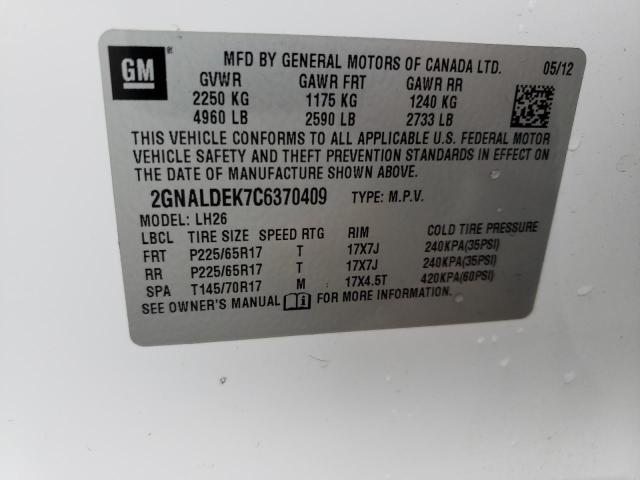 Photo 11 VIN: 2GNALDEK7C6370409 - CHEVROLET EQUINOX 