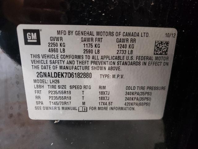 Photo 9 VIN: 2GNALDEK7D6182880 - CHEVROLET EQUINOX LT 