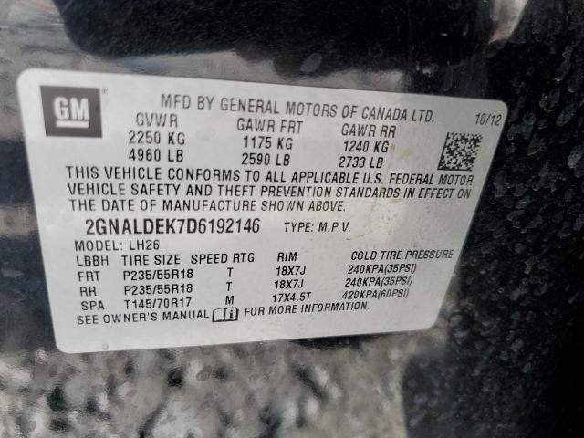 Photo 13 VIN: 2GNALDEK7D6192146 - CHEVROLET EQUINOX LT 