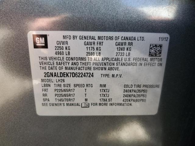 Photo 12 VIN: 2GNALDEK7D6224724 - CHEVROLET EQUINOX 