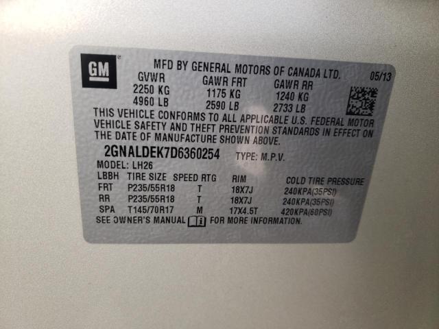 Photo 12 VIN: 2GNALDEK7D6360254 - CHEVROLET EQUINOX LT 