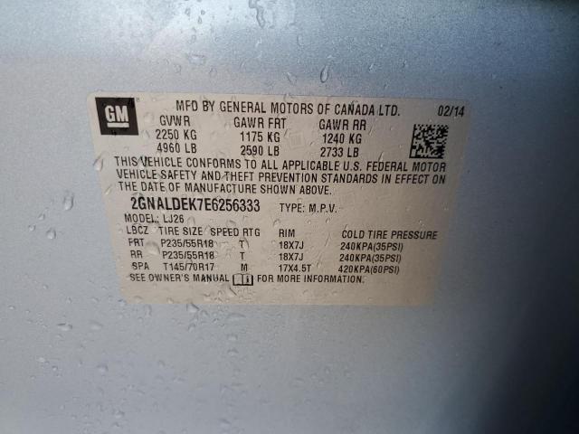 Photo 11 VIN: 2GNALDEK7E6256333 - CHEVROLET EQUINOX LT 