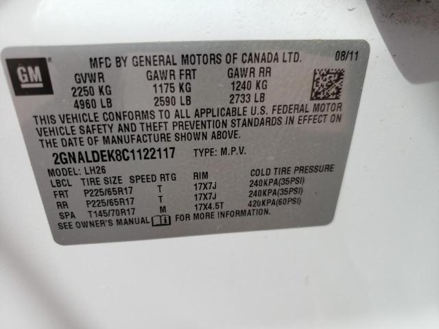 Photo 9 VIN: 2GNALDEK8C1122117 - CHEVROLET EQUINOX LT 