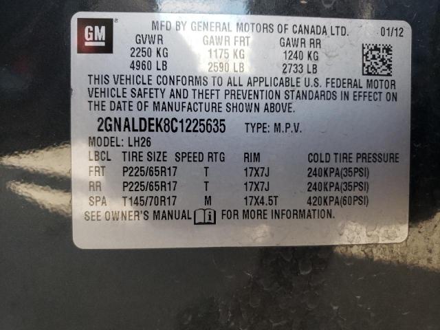 Photo 12 VIN: 2GNALDEK8C1225635 - CHEVROLET EQUINOX 