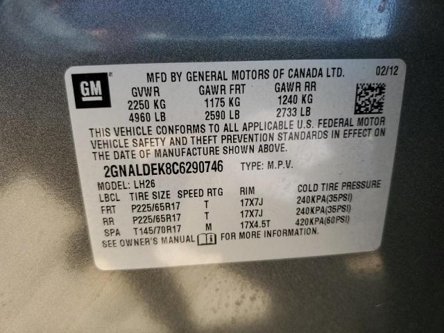 Photo 13 VIN: 2GNALDEK8C6290746 - CHEVROLET EQUINOX LT 