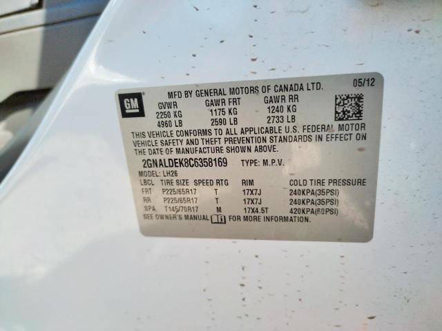 Photo 9 VIN: 2GNALDEK8C6358169 - CHEVROLET EQUINOX LT 