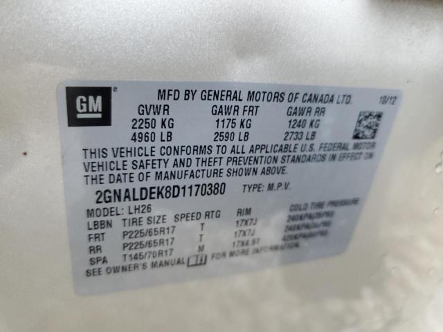 Photo 12 VIN: 2GNALDEK8D1170380 - CHEVROLET EQUINOX 