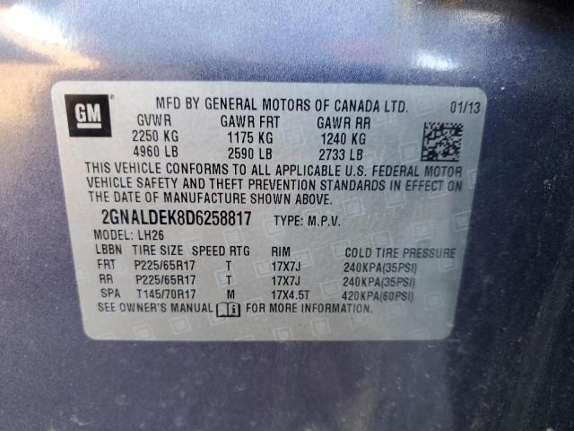 Photo 12 VIN: 2GNALDEK8D6258817 - CHEVROLET EQUINOX LT 