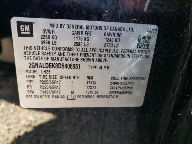 Photo 9 VIN: 2GNALDEK8D6406951 - CHEVROLET EQUINOX LT 