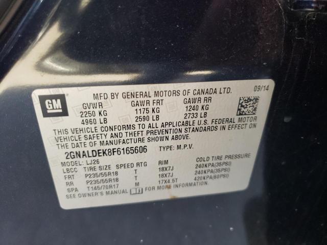 Photo 9 VIN: 2GNALDEK8F6165606 - CHEVROLET EQUINOX LT 