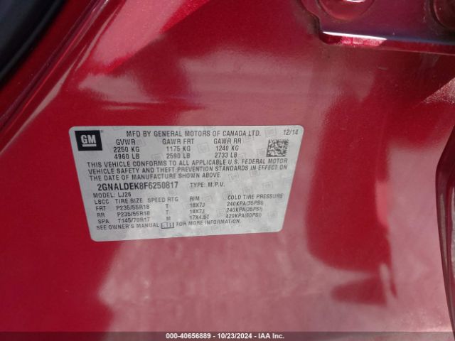 Photo 8 VIN: 2GNALDEK8F6250817 - CHEVROLET EQUINOX 