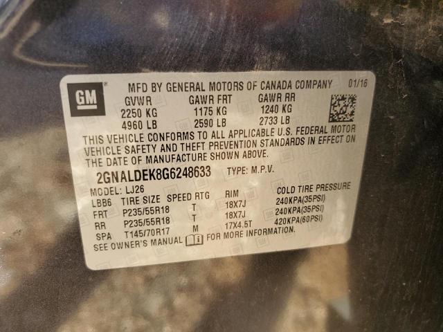 Photo 12 VIN: 2GNALDEK8G6248633 - CHEVROLET EQUINOX LT 