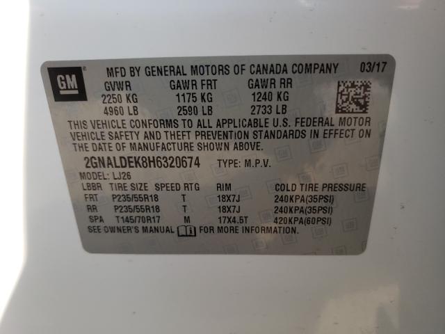 Photo 9 VIN: 2GNALDEK8H6320674 - CHEVROLET EQUINOX PR 