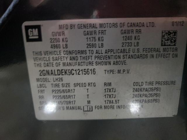 Photo 12 VIN: 2GNALDEK9C1215616 - CHEVROLET EQUINOX LT 