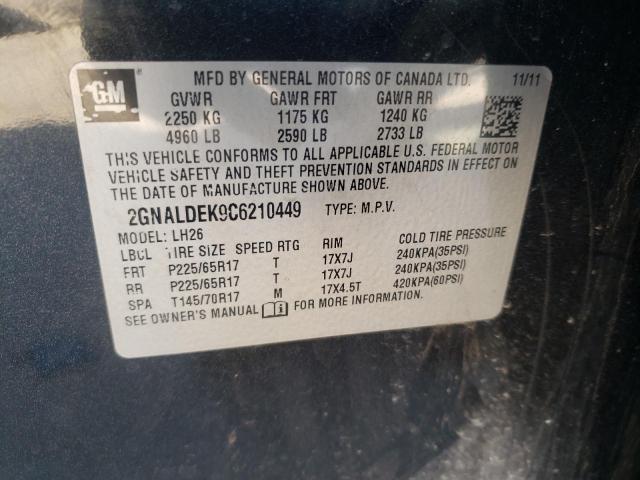 Photo 11 VIN: 2GNALDEK9C6210449 - CHEVROLET EQUINOX 