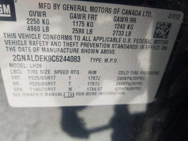 Photo 9 VIN: 2GNALDEK9C6244083 - CHEVROLET EQUINOX LT 