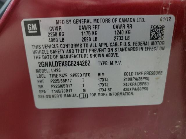 Photo 12 VIN: 2GNALDEK9C6244262 - CHEVROLET EQUINOX LT 