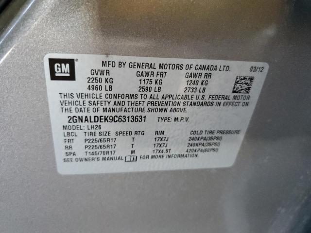 Photo 11 VIN: 2GNALDEK9C6313631 - CHEVROLET EQUINOX LT 