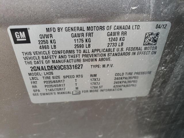 Photo 11 VIN: 2GNALDEK9C6331627 - CHEVROLET EQUINOX LT 