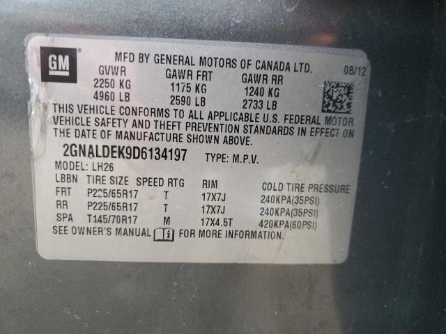 Photo 12 VIN: 2GNALDEK9D6134197 - CHEVROLET EQUINOX LT 