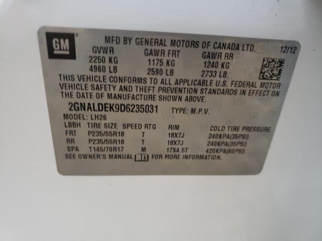 Photo 9 VIN: 2GNALDEK9D6235031 - CHEVROLET EQUINOX LT 