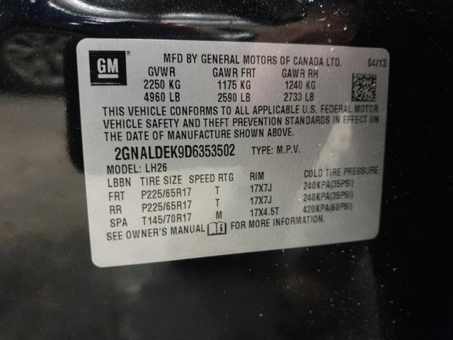 Photo 9 VIN: 2GNALDEK9D6353502 - CHEVROLET EQUINOX LT 