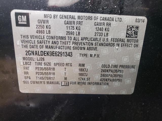 Photo 9 VIN: 2GNALDEK9E6291343 - CHEVROLET EQUINOX LT 