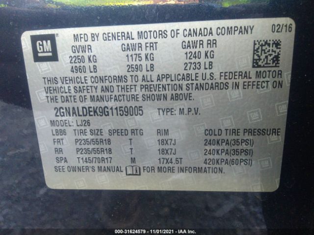 Photo 8 VIN: 2GNALDEK9G1159005 - CHEVROLET EQUINOX 