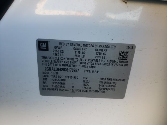 Photo 9 VIN: 2GNALDEK9G6170797 - CHEVROLET EQUINOX LT 