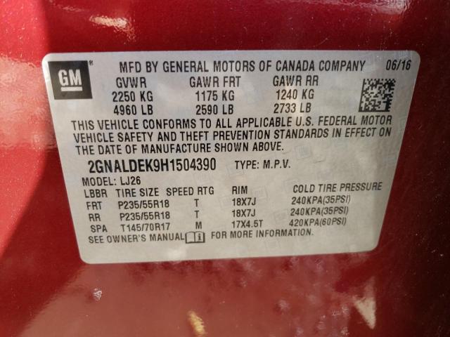 Photo 13 VIN: 2GNALDEK9H1504390 - CHEVROLET EQUINOX 