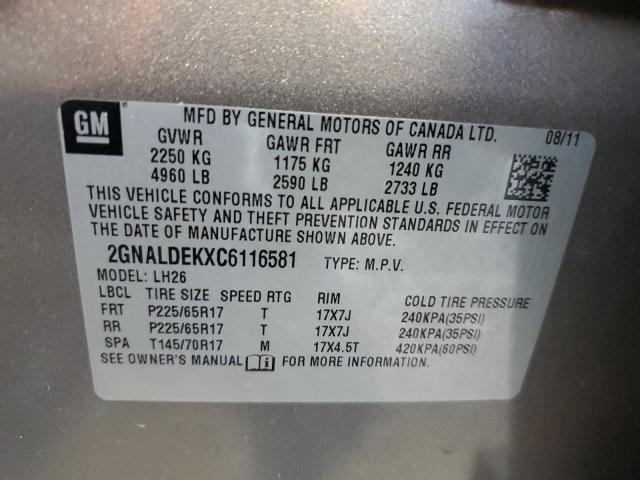 Photo 12 VIN: 2GNALDEKXC6116581 - CHEVROLET EQUINOX LT 