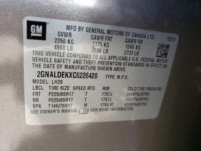 Photo 9 VIN: 2GNALDEKXC6226420 - CHEVROLET EQUINOX LT 