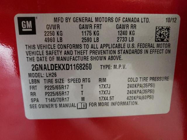 Photo 9 VIN: 2GNALDEKXD1168260 - CHEVROLET EQUINOX LT 