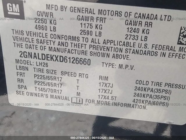 Photo 8 VIN: 2GNALDEKXD6126660 - CHEVROLET EQUINOX 