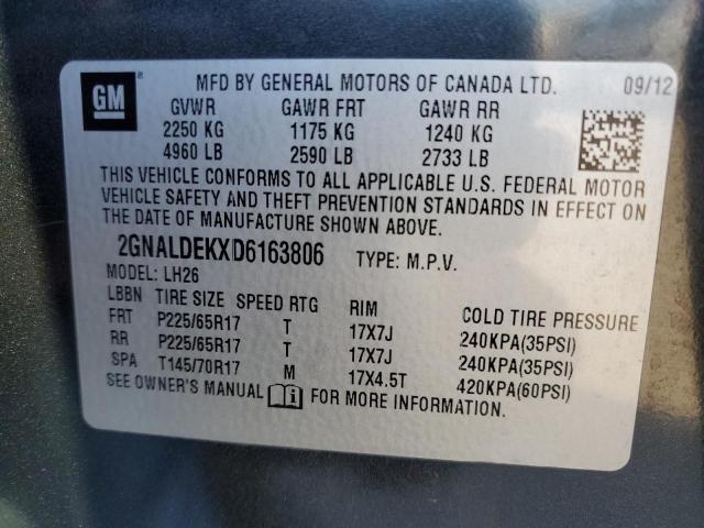 Photo 11 VIN: 2GNALDEKXD6163806 - CHEVROLET EQUINOX LT 