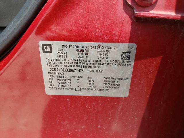 Photo 9 VIN: 2GNALDEKXD6240478 - CHEVROLET EQUINOX LT 